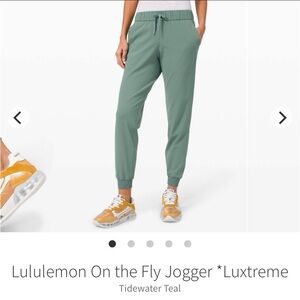 Lululemon On the Fly Jogger Luxtreme Tidewater Teal size 8